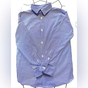 Zara Navy and White Grid Pattern Shirt